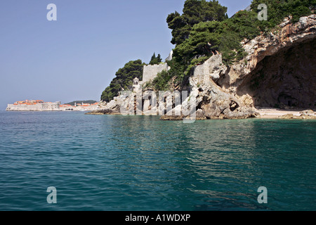 Dubrovnik dal mare, Croazia Foto Stock