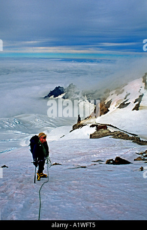 Arrampicata in montagna Mt. Baker, WA Foto Stock