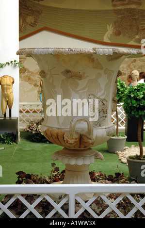 Camera giardino presentando antica villa romana nel Museo Bardo di Tunisi, capitale della Tunisia Foto Stock