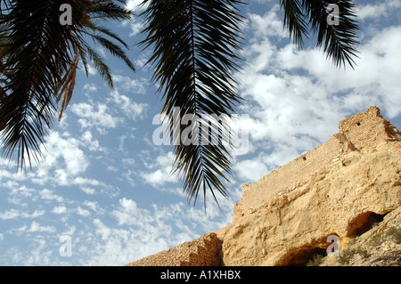 Le rovine di Chebika oasi nel Atlante Sahariano montagne, Tunisia Foto Stock