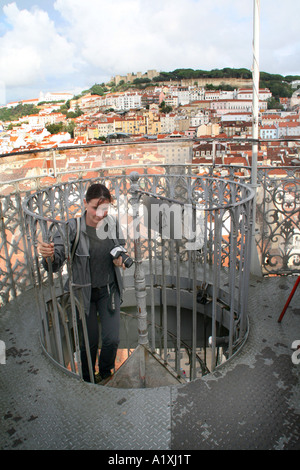 Il Portogallo, Lisbona, Cityview dall'Elevador de Santa Justa Foto Stock