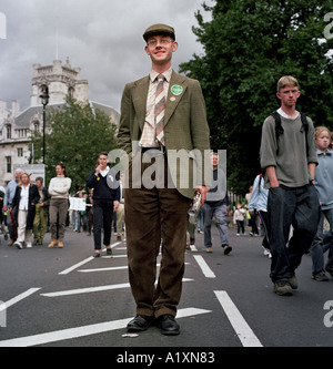 Campagna Alliance protestor, London, England Regno Unito Foto Stock