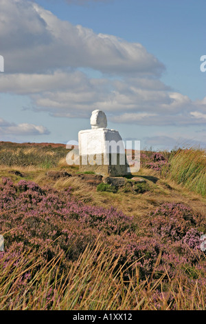 North York Moors National Park Regno Unito la croce bianca o Fat Betty a Rosedale testa Foto Stock