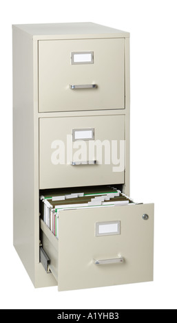 File cabinet con cassetto aperto Foto Stock