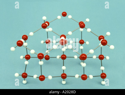 Il modello molecolare del ghiaccio di acqua Foto Stock