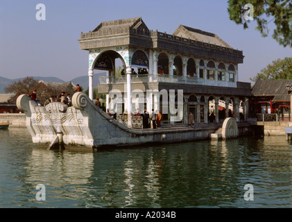 Cina Pechino Palazzo Estivo la barca di marmo Foto Stock