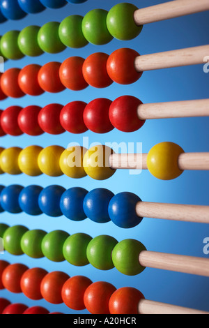Abacus, close up di ranghi di sfere Foto Stock