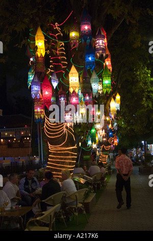 Notte lanterne in Kusadasi Turchia Foto Stock