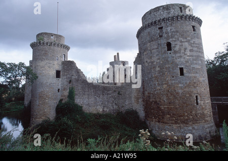 Château de la Hunaudaye vicino a Pleven nel Côtes d'Armor regione della Bretagna, Francia Foto Stock