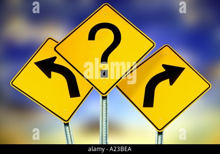 Direzionale segnaletica stradale Foto Stock