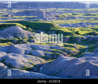 Drammatica badland Sage Creek deserto Parco nazionale Badlands South Dakota USA Foto Stock