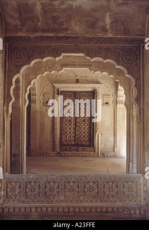 L'interno dell'Patuwa Haweli ki in Jaisalmer. Rajasthan, India. Foto Stock