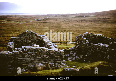 Villaggio abbandonato da 1840's grande carestia POTATOE ACHILL CO MAYO IRLANDA Foto Stock