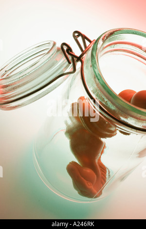 I pezzi in un barattolo di vetro Foto Stock
