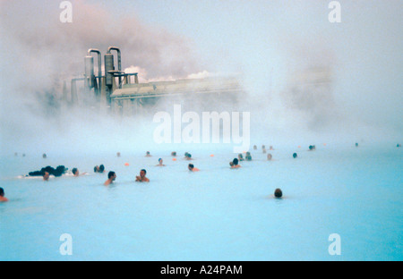 Blue Lagooon nei pressi di Grindavik, Isola, Blaue Lagune Naehe Grindavik westlich von Reykjavik Island Foto Stock