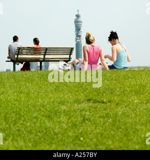 Primrose Hill con la skyline di Londra in background 2006 Foto Stock