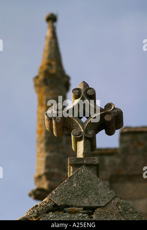 Croce sul tetto della chiesa St. Ives West Cornwall Regno Unito Foto Stock