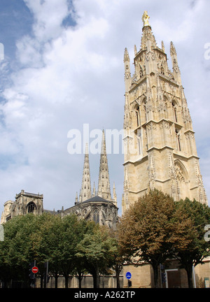 Vista caratteristica di San Saint Andre Cattedrale Bordeaux Aquitania sud-ovest della Francia Europa Foto Stock