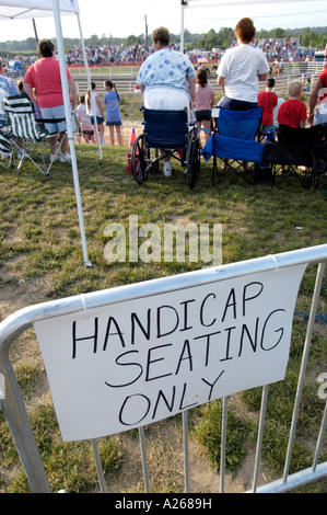 Cordata off sezione per persona handicap posti a sedere presso un evento di rodeo Foto Stock