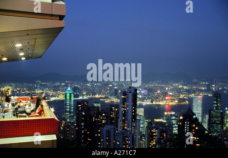 Della città di Hong Kong da picchi di Victoria Foto Stock