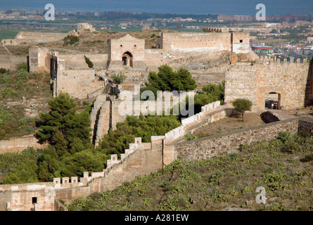 Sagunto Castle & acropoli Camp de Morvedre Comunitat Comunidad Valenciana España Spagna spagnolo Iberia Penisola Iberica Europa Foto Stock