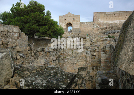 Sagunto Castle & acropoli Camp de Morvedre Comunitat Comunidad Valenciana España Spagna spagnolo Iberia Penisola Iberica Europa Foto Stock