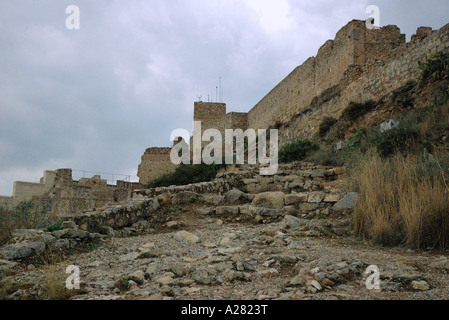 Sagunto Castle & acropoli Camp de Morvedre Comunitat Comunidad Valenciana España Spagna spagnolo Iberia Penisola Iberica Europa Foto Stock