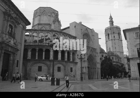 Plaza de la Virgen vergine square Valencia Comunitat Comunidad Valenciana Costa del Azahar España Spagna spagnolo Iberia Europa Foto Stock