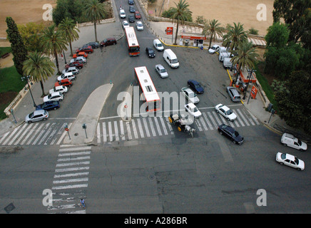 Valencia dalla cima di Torres de Serranos Quart Comunitat Comunidad Valenciana Costa del Azahar Spagna Penisola Iberica Europa Foto Stock