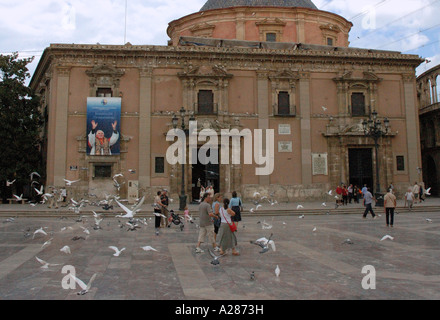 Plaza de la Virgen vergine square Valencia Comunitat Comunidad Valenciana Costa del Azahar España Spagna spagnolo Iberia Europa Foto Stock