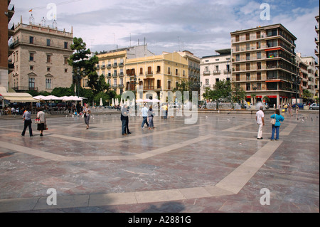 Plaza de la Virgen vergine square Valencia Comunitat Comunidad Valenciana Costa del Azahar España Spagna spagnolo Iberia Europa Foto Stock