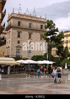 Plaza de la Virgen vergine square Valencia Comunitat Comunidad Valenciana Costa del Azahar España Spagna spagnolo Iberia Europa Foto Stock