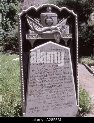 Il capitano Thomas Norman headstone (morto nella Battaglia di Trafalgar,1805), Trafalgar cimitero, Gibilterra Foto Stock