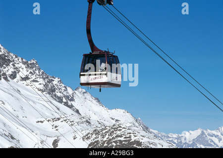 Alpin Express Funivia, Saas Fee, alpi svizzere, Svizzera Foto Stock