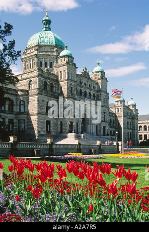 Il Palazzo del Parlamento in Victoria sull'Isola di Vancouver, British Columbia. Foto Stock