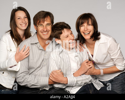 Ritratto di famiglia in studio Foto Stock