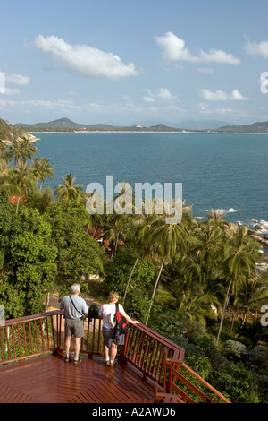 Thailandia Ko Samui topografia East Coast Chaweng Noi panoramico Foto Stock