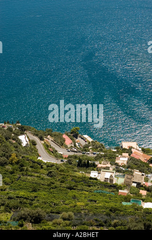 Vista dal giardino di Villa Cimbrone Ravello Italia Foto Stock