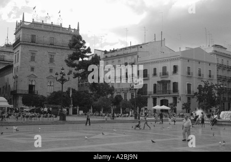 Plaza de la Virgen vergine square Valencia Comunitat Comunidad Valenciana Costa del Azahar España Spagna spagnolo Iberia Europa Foto Stock