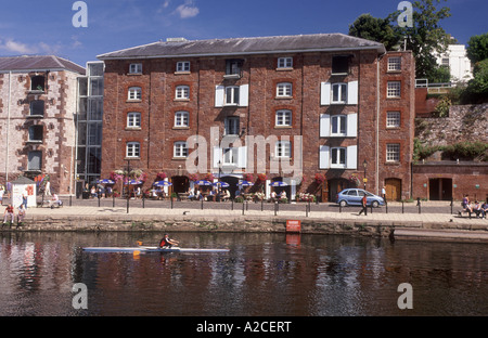 Fiume Exe Quayside nella città di Exeter Devon. 4302-406 GPL Foto Stock