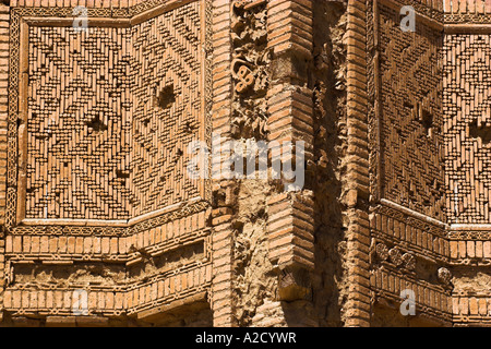 AFGHANISTAN Ghazni dettaglio di uno dei due primi anni del XII secolo i minareti costruito dal Sultano Mas ud 111 e Bahram Shah Foto Stock