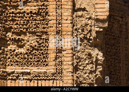 AFGHANISTAN Ghazni dettaglio di uno dei due primi anni del XII secolo i minareti costruito dal Sultano Mas ud 111 e Bahram Shah Foto Stock