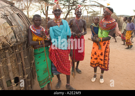 Africa, Kenya, Samburu Vilagers Foto Stock