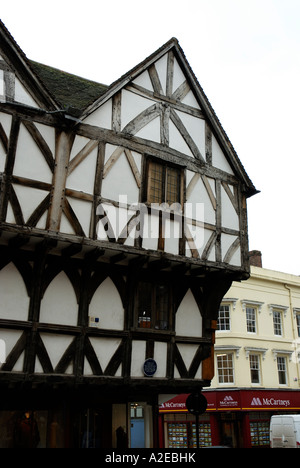 'Bianco e Nero' edificio nella città di Ludlow Shropshire. Foto Stock