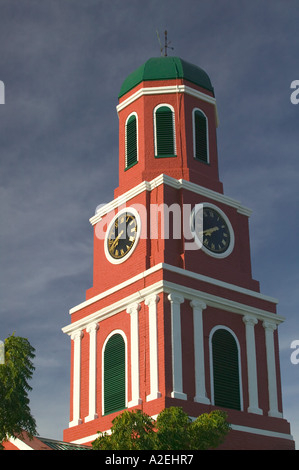 BARBADOS, Bridgetown, Barbados Garrison Area, Torre dell'orologio del principale edificio di guardia Foto Stock