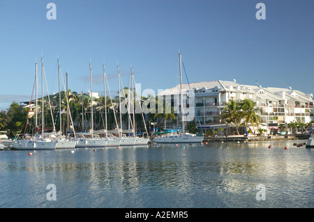 Le Indie occidentali francesi (FWI), Guadalupa, Grande Terre, BAS DU FORT: Marina Bas du Fort, grande marina in Guadalupa Foto Stock