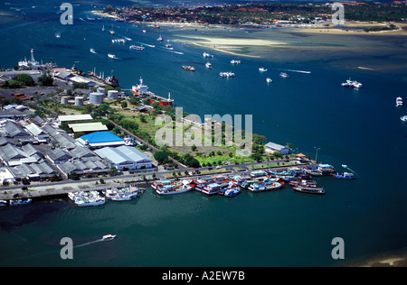 Vista aerea del porto di Sanur e spiagge Bali Indonesia Foto Stock