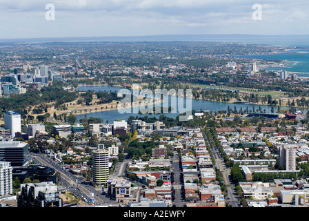 Albert Park Lake visto dal Melbourne Observation Deck Rialto Victoria Australia Foto Stock
