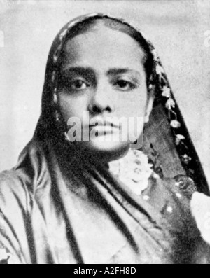 Kasturba Gandhi moglie del Mahatma Gandhi in Sud Africa 1896 vecchia foto anni '1800 Foto Stock