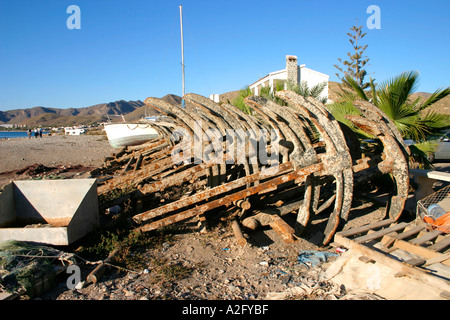 Ancoraggi di Vecchia a La Azohia vicino a Cartagena Murcia Spagna Foto Stock